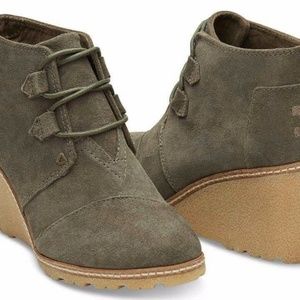 Toms Kala Wedge Suede Booties